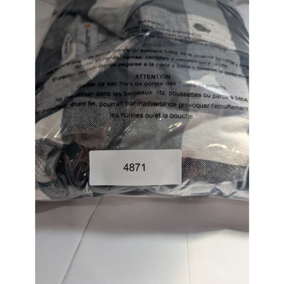 Carhartt Top Mens 3X Black White Plaid Button Front Flannel Relaxed Fit - Picture 10 of 10